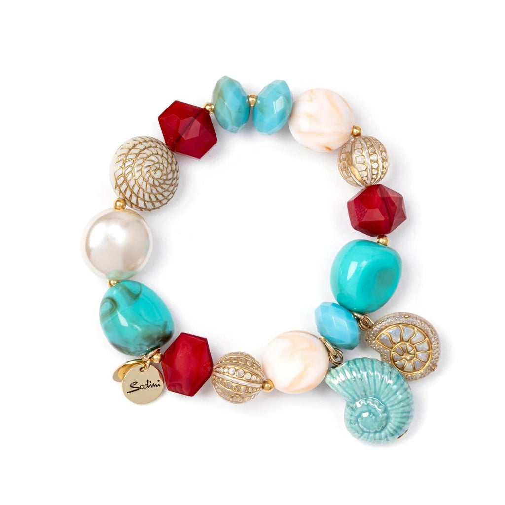 Bracciale Elastico Pietre, Perline e Pendenti Ondina
