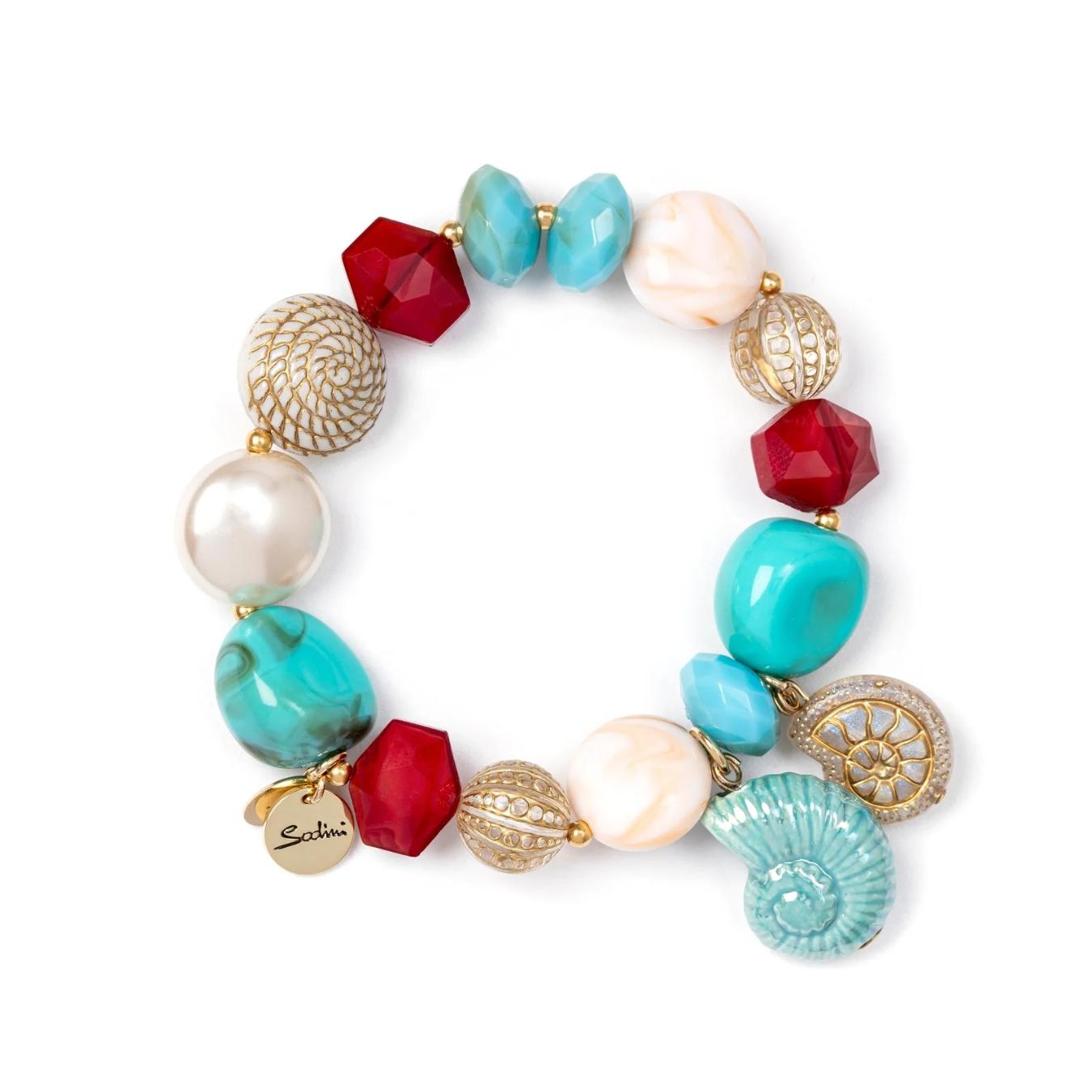 Bracciale Elastico Pietre, Perline e Pendenti Ondina
