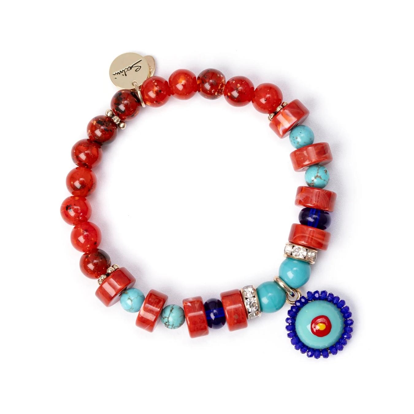 Bracciale Elastico Boule, Cerchietti e Charm Artistico Partenope