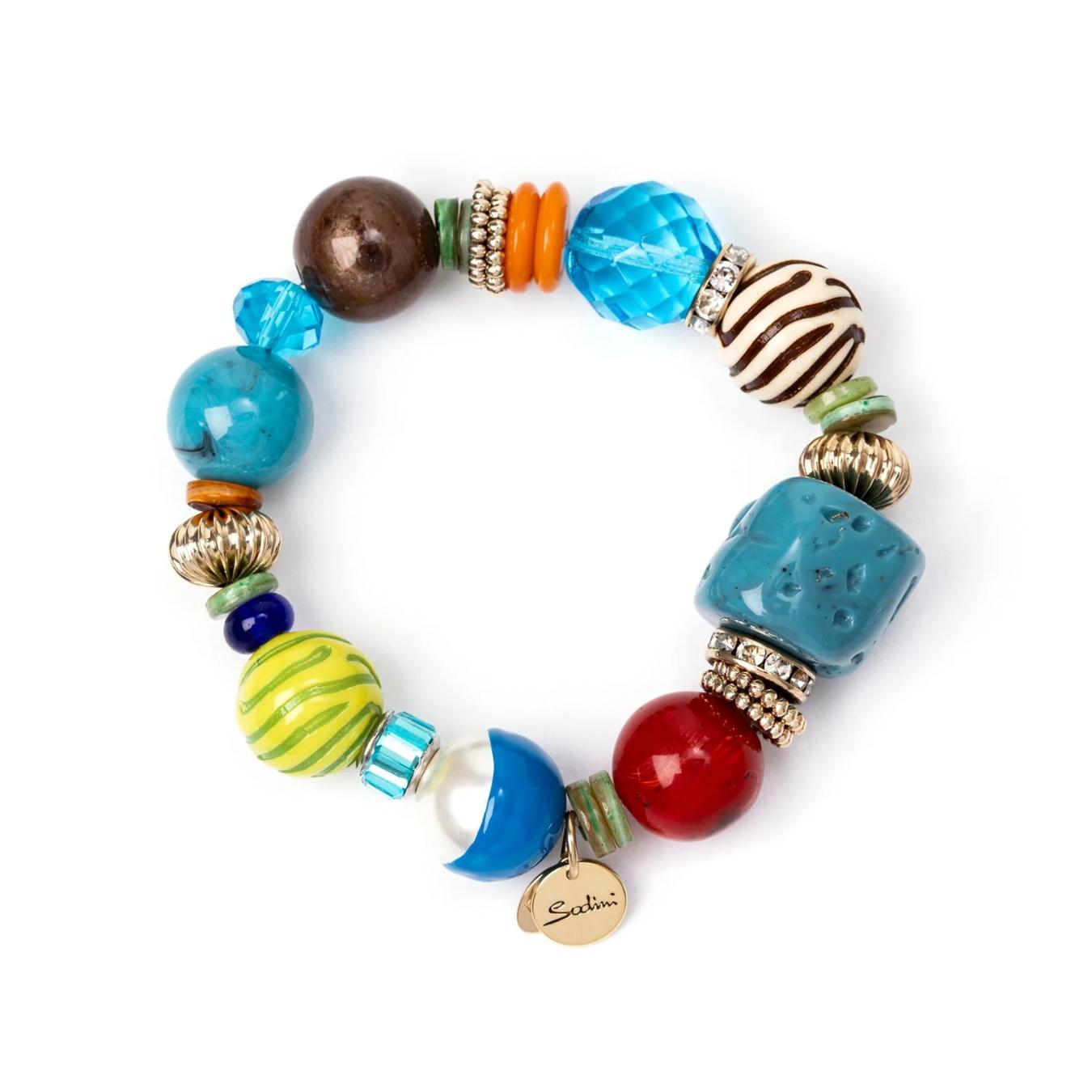 Bracciale Elastico Grandi Boule, Perline, Anellini Partenope